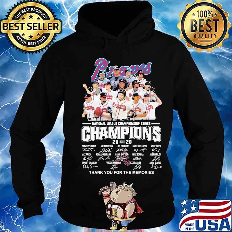Atlanta braves national league championship series champions 2020 thank you for the memories signatures s Hoodie