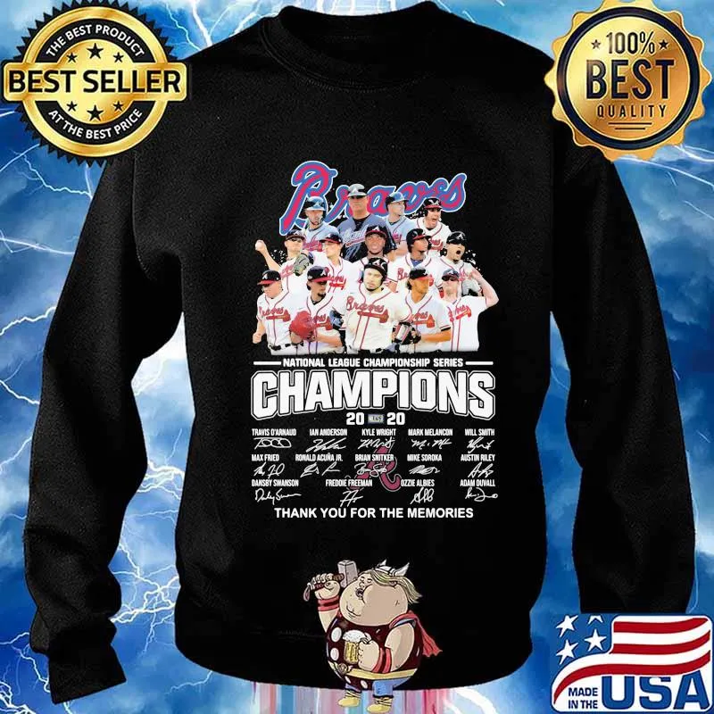 Atlanta braves national league championship series champions 2020 thank you for the memories signatures s Sweater
