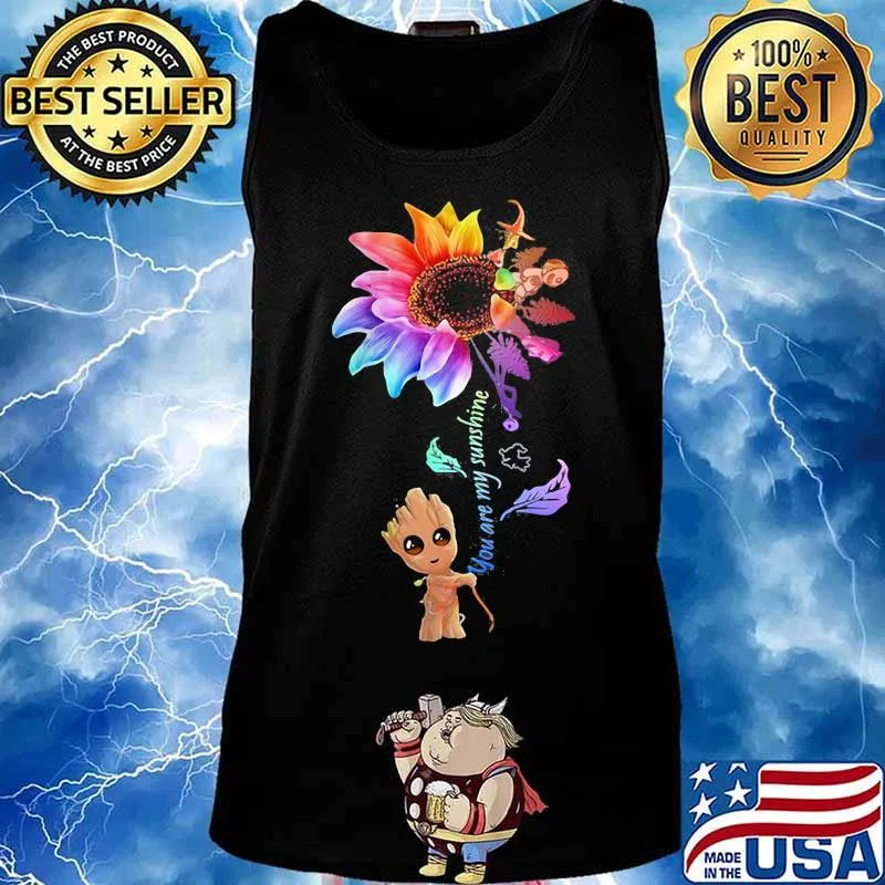 Baby groot you are my sunshine sunflower s Tank top