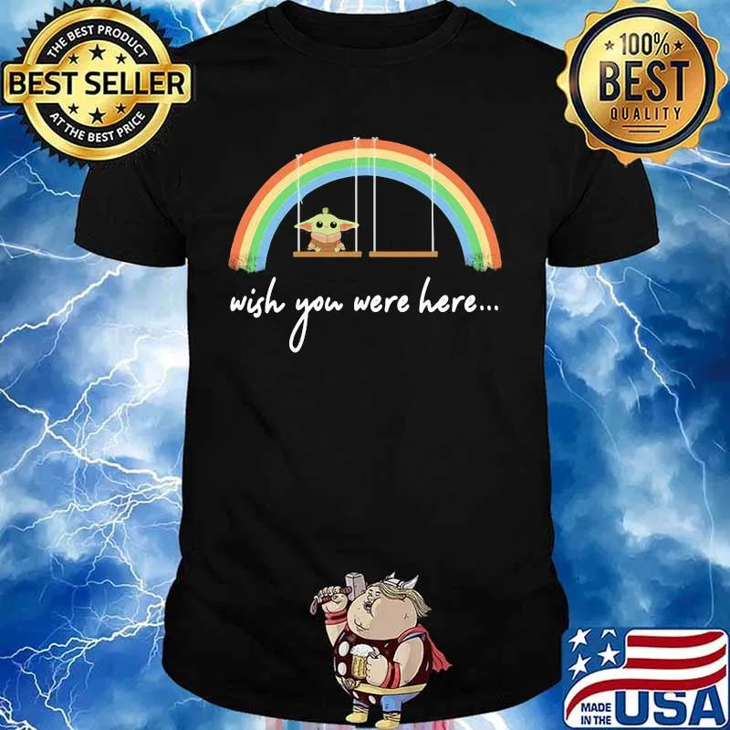 Baby yoda wish you were here rainbow lgbt shirt