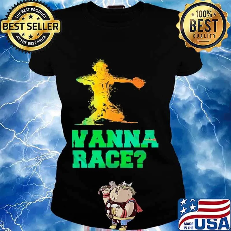 Baseball wanna race vintage s Ladies tee