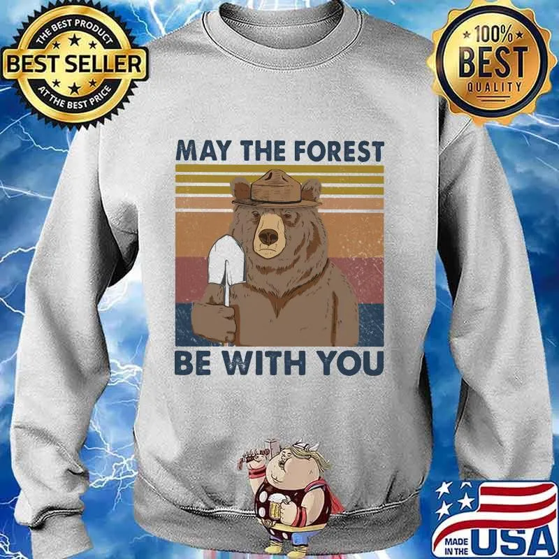 Bear may the forest be with you vintage retro s Sweater