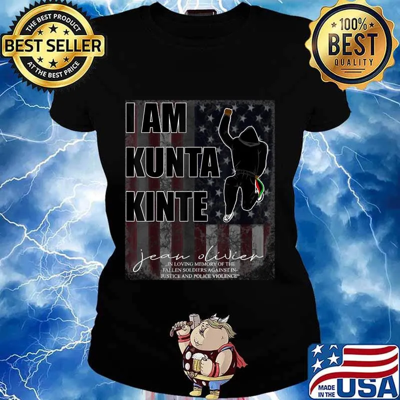 Black lives Matter - Distressed American Flag - Kunta Kinte T-Shirt Ladies tee