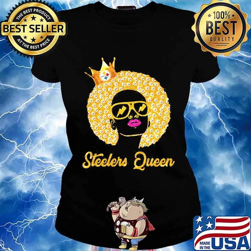 Black woman pittsburgh steelers queen s Ladies tee