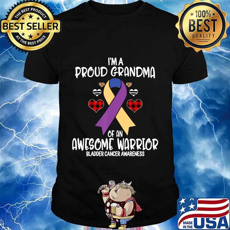 Bladder Cancer Awareness I'm Proud Grandma of Awesome Warrio T-Shirt