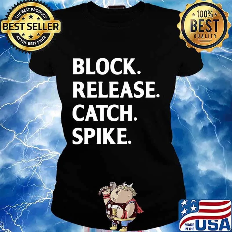 Block Release Catch Spike Football Shirt Ladies tee
