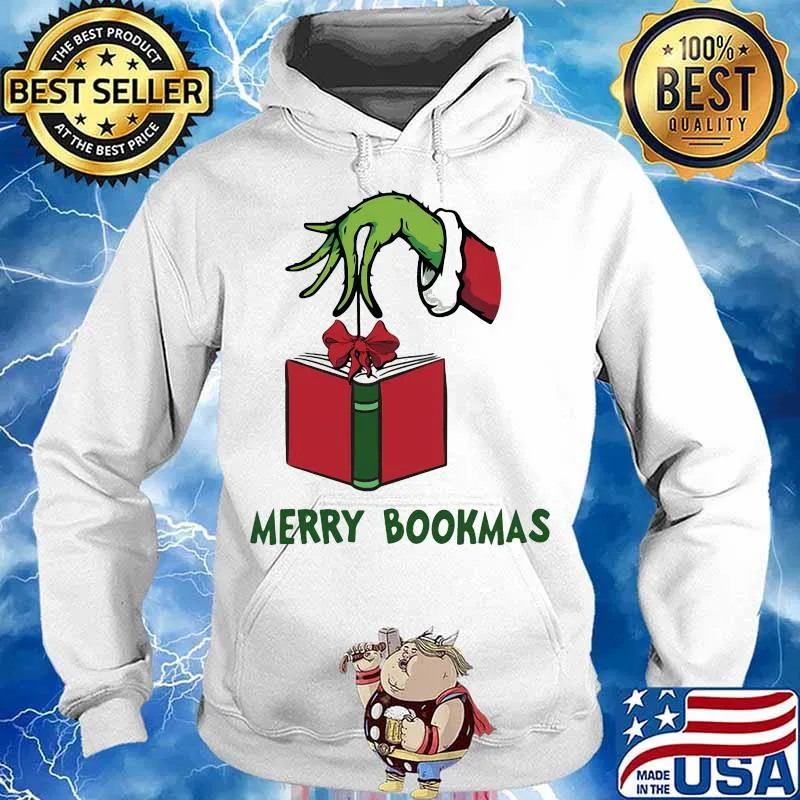 Book merry bookmas santa xmas s Hoodie