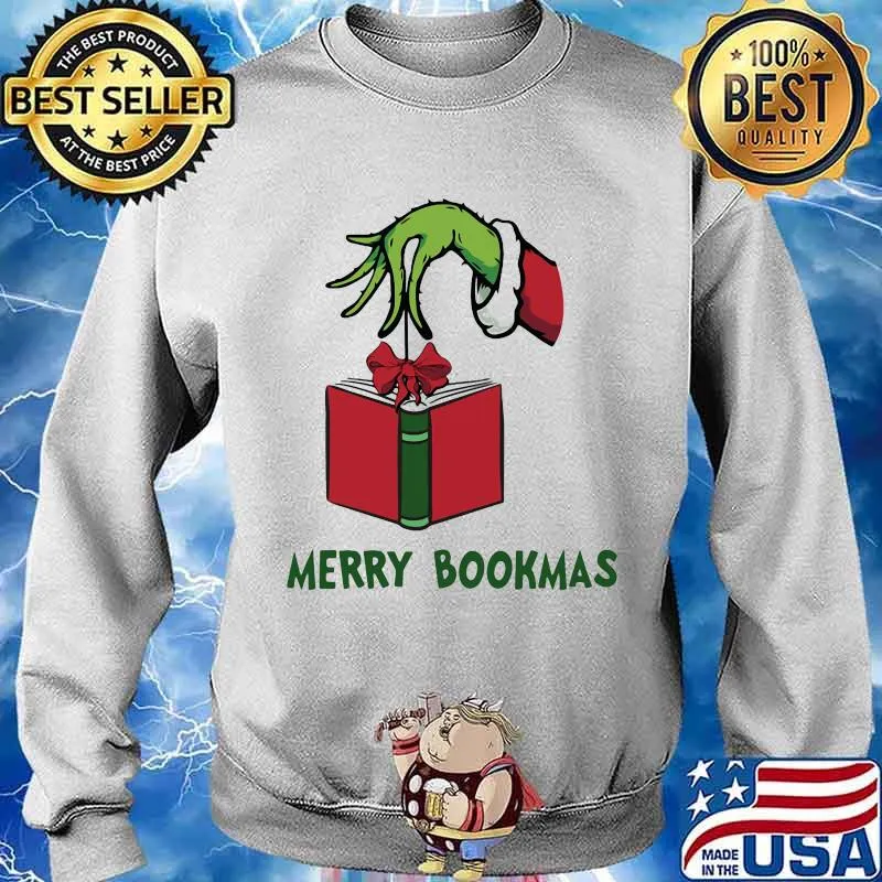 Book merry bookmas santa xmas s Sweater