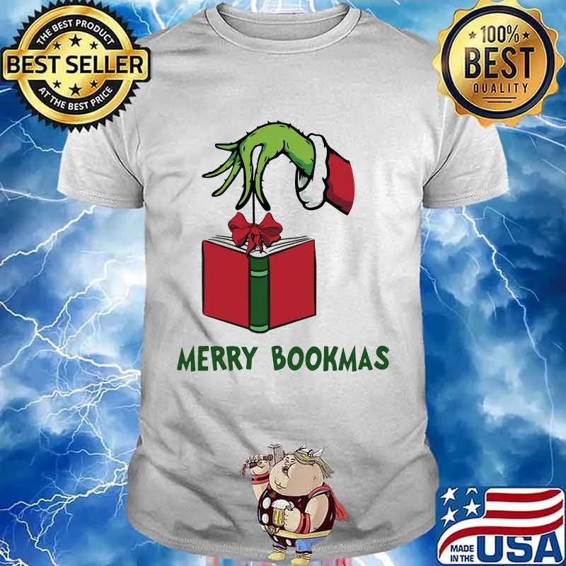 Book merry bookmas santa xmas shirt
