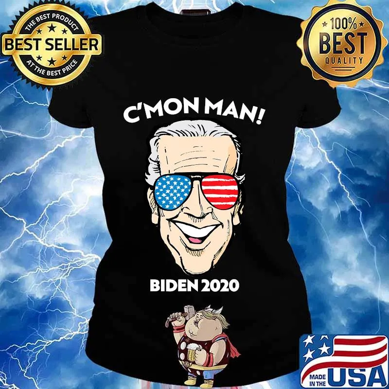C'Mon Man Joe Biden 2020 American Flag Shirt Ladies tee