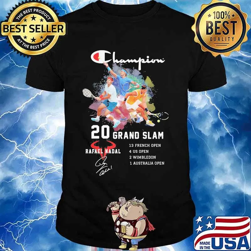 Champion 20 grand slam rafael nadal signature shirt