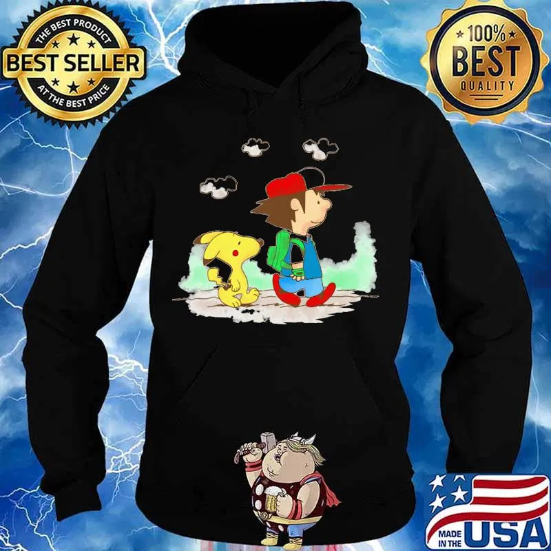 Charlie brown and snoopy pikachu cartoon s Hoodie