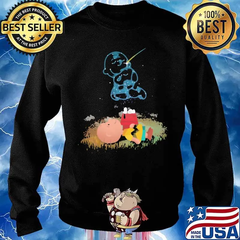 Charlie brown and snoopy sightseeing star wars s Sweater