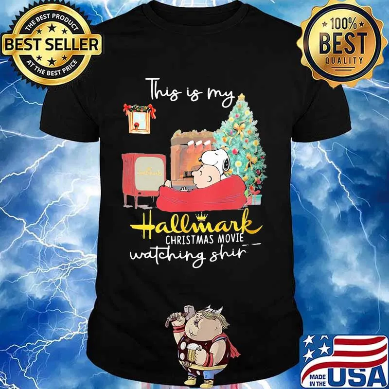 Charlie brown and snoopy this is my hallmark christmas movies watching shirt