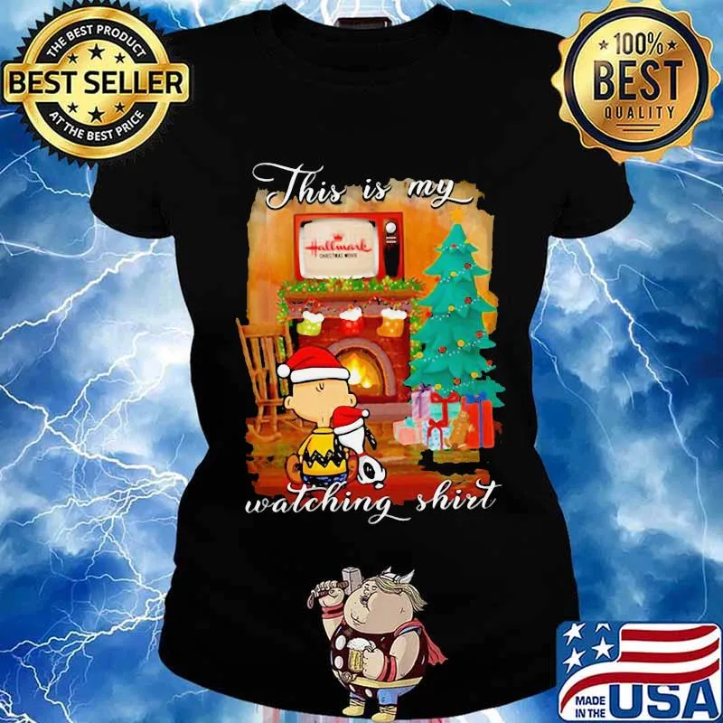 Charlie brown and snoopy this is my watching ugly christmas s Ladies tee