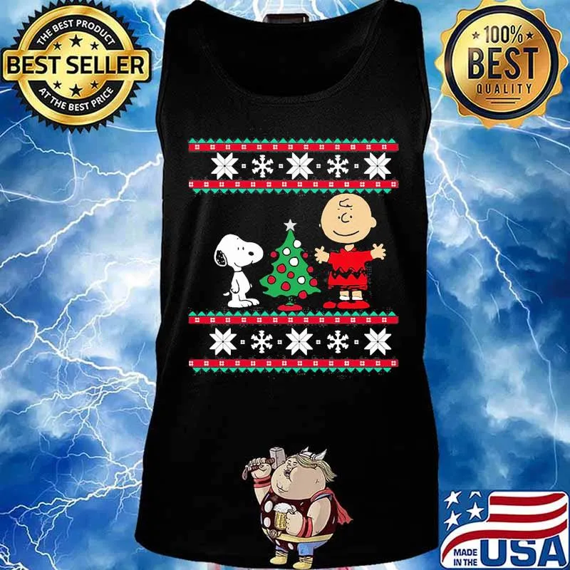 Charlie brown and snoopy ugly christmas s Tank top