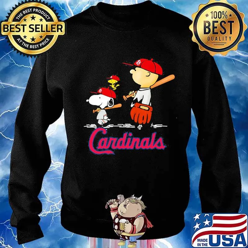 Charlie brown snoopy and woodstock cardinals baseball s Sweater