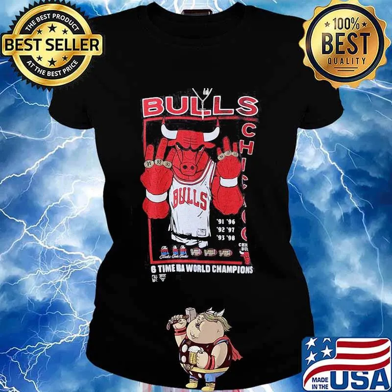 Chicago bulls 6 time nba world champions s Ladies tee