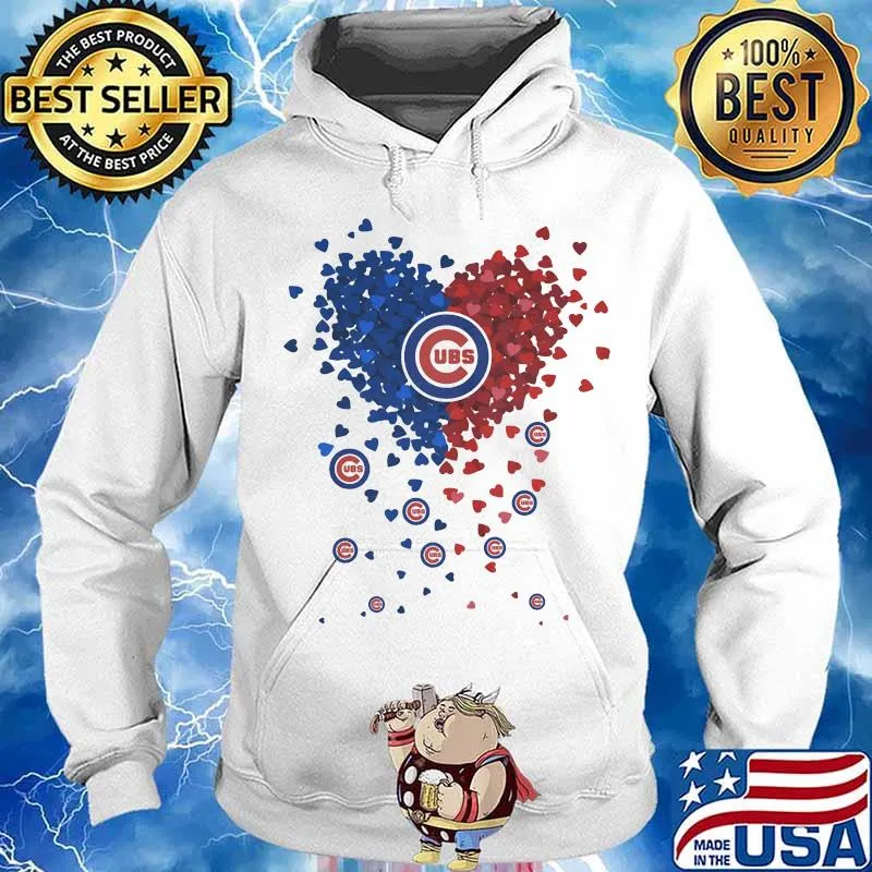 Chicago cubs baseball logo hearts s Hoodie