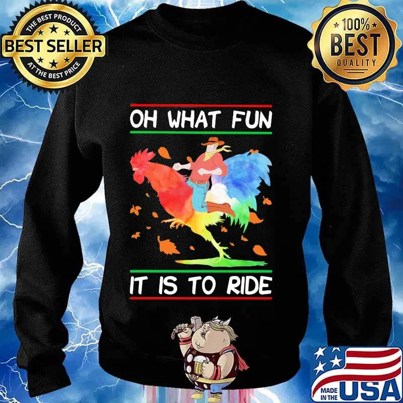 Chicken oh what fun it is to ride leaves fall s Sweater