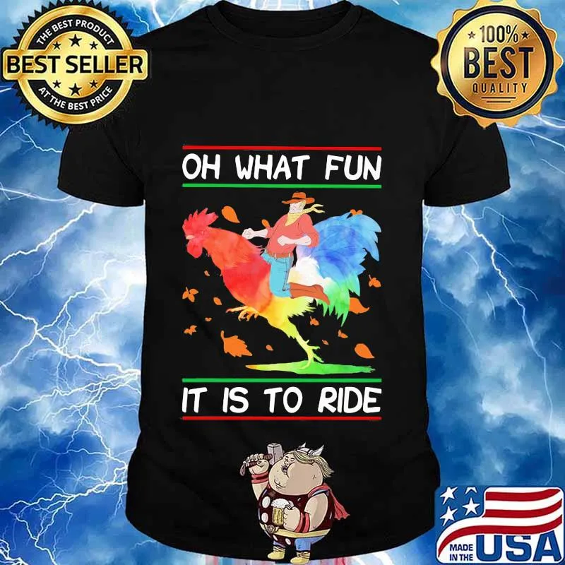 Chicken oh what fun it is to ride leaves fall shirt