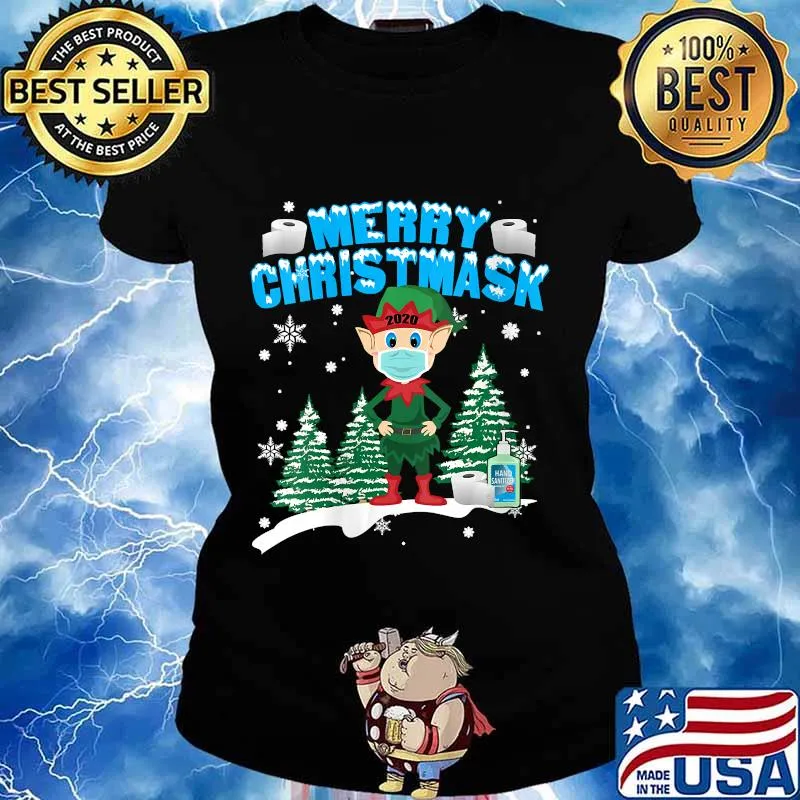 Christmas 2020 Elf - Merry Christmask Shirt Ladies tee