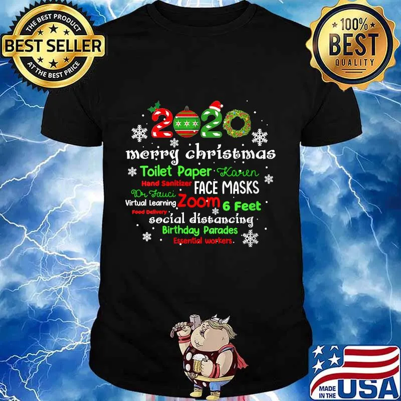 Christmas 2020 in Quarantine with Face Mask Stay 6 Feet Shirt