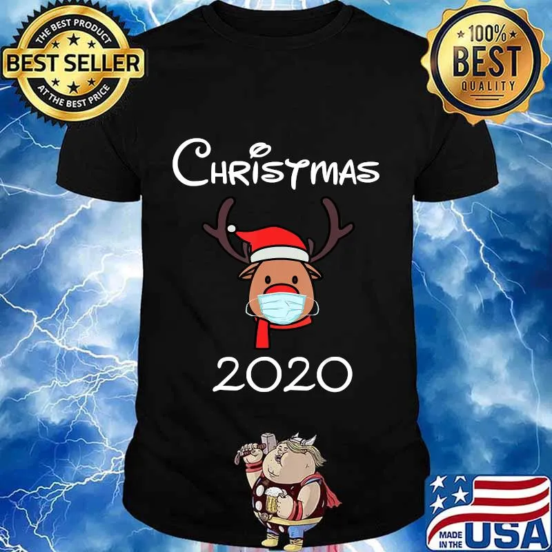 Christmas 2020 Rudolph Reindeer Mask Funny Matching Family T-Shirt