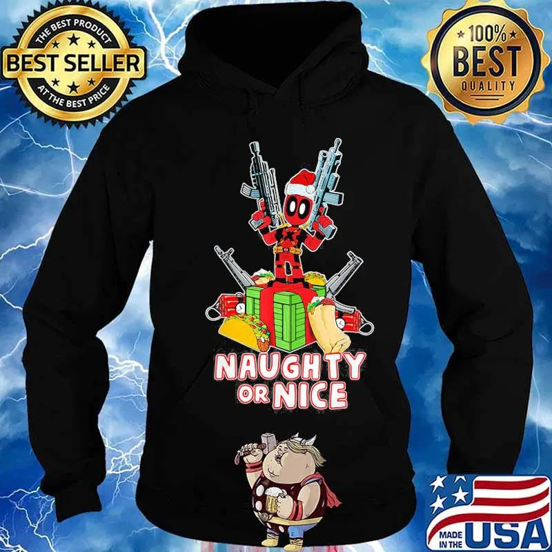 Christmas deadpool santa naughty or nice s Hoodie