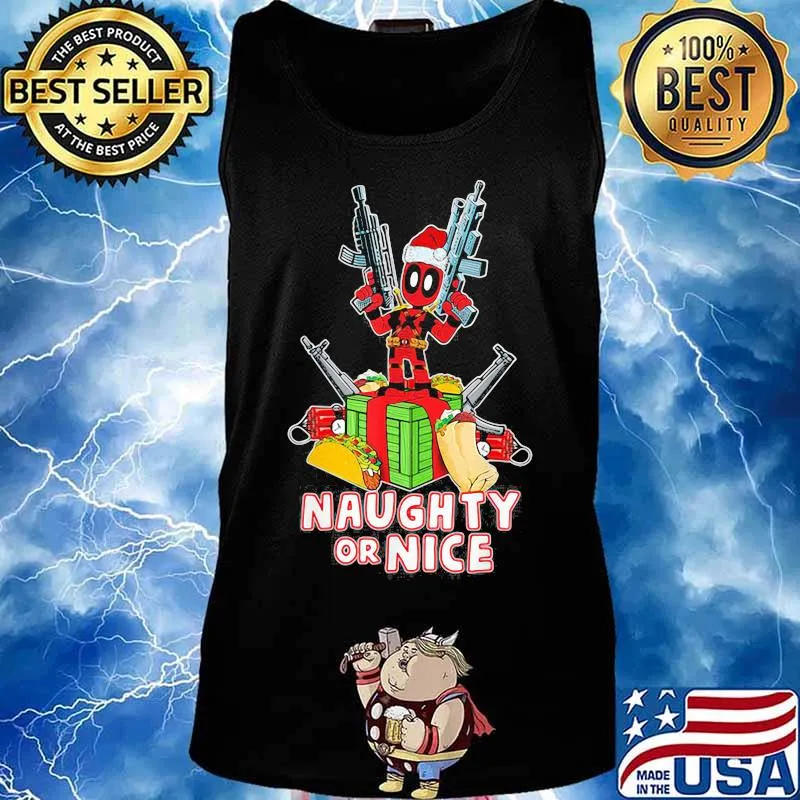 Christmas deadpool santa naughty or nice s Tank top
