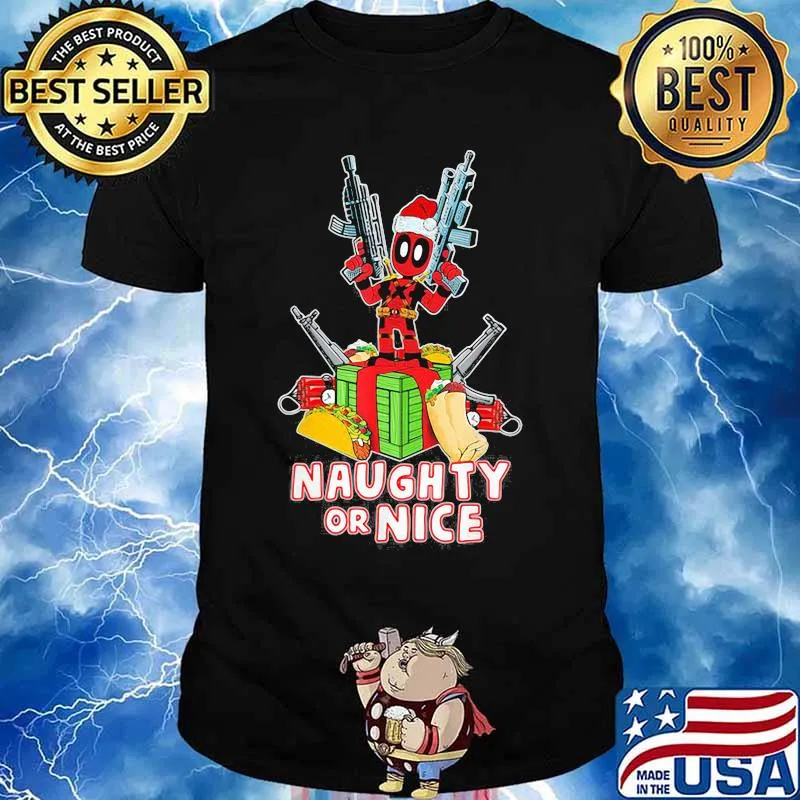 Christmas deadpool santa naughty or nice shirt