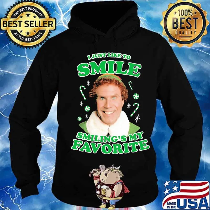 Christmas elf i just like to smile smiling's my favorite s Hoodie
