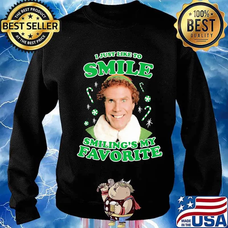 Christmas elf i just like to smile smiling's my favorite s Sweater