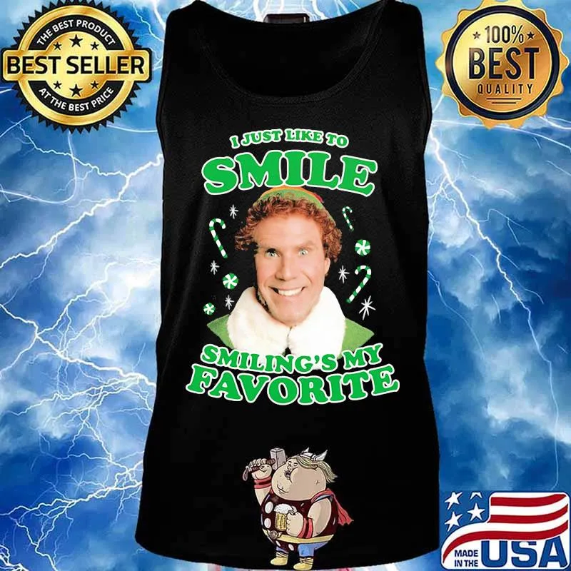 Christmas elf i just like to smile smiling's my favorite s Tank top
