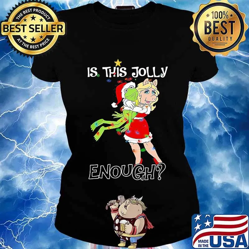 Christmas frog and pig is this jolly enough s Ladies tee