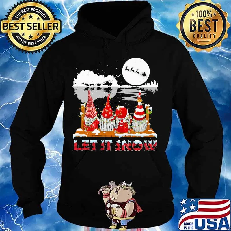 Christmas gnomes let it snow guitar river s Hoodie