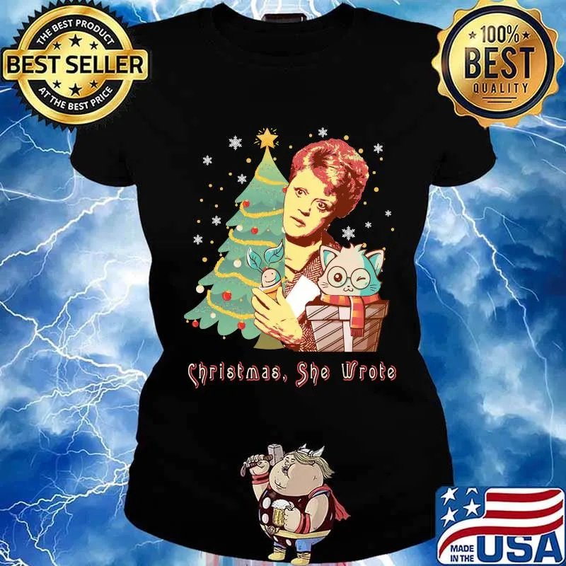 Christmas she wrote cat s Ladies tee