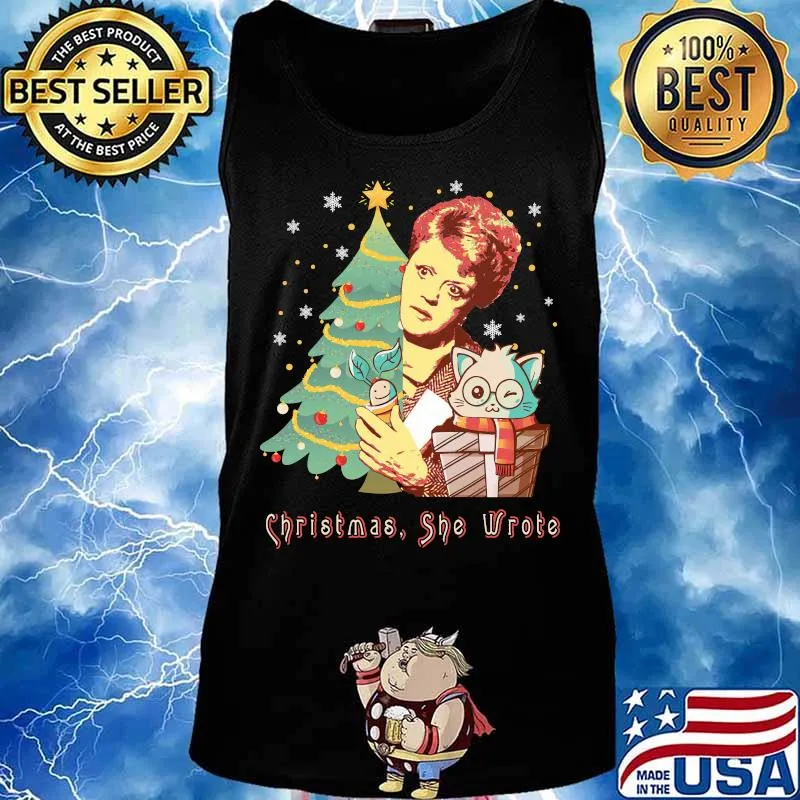 Christmas she wrote cat s Tank top