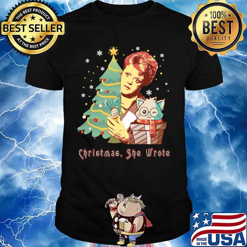 Christmas she wrote cat shirt