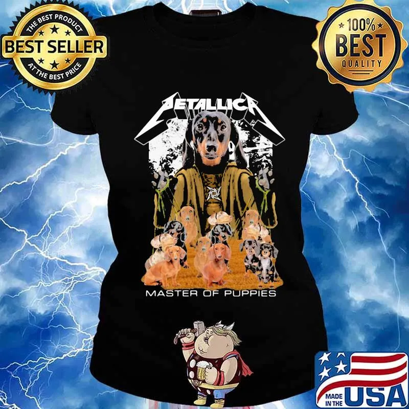 Dachshund metallica master of puppies s Ladies tee