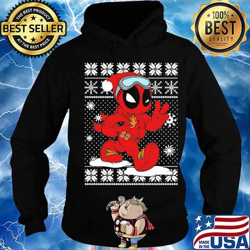 Deadpool cartoon ugly christmas s Hoodie