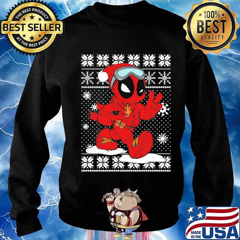 Deadpool cartoon ugly christmas s Sweater