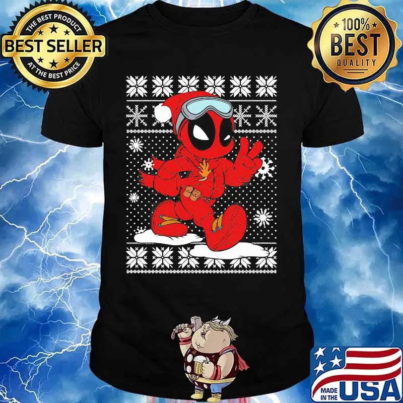 Deadpool cartoon ugly christmas shirt