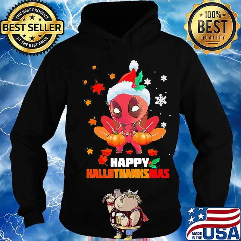 Deadpool happy hallothanksmas halloween thanksgiving christmas s Hoodie