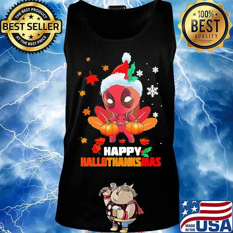 Deadpool happy hallothanksmas halloween thanksgiving christmas s Tank top