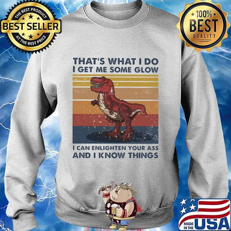 Dinosaur that's what i do i get me some glow i can enlighten your ass and i know things vintage retro s Sweater
