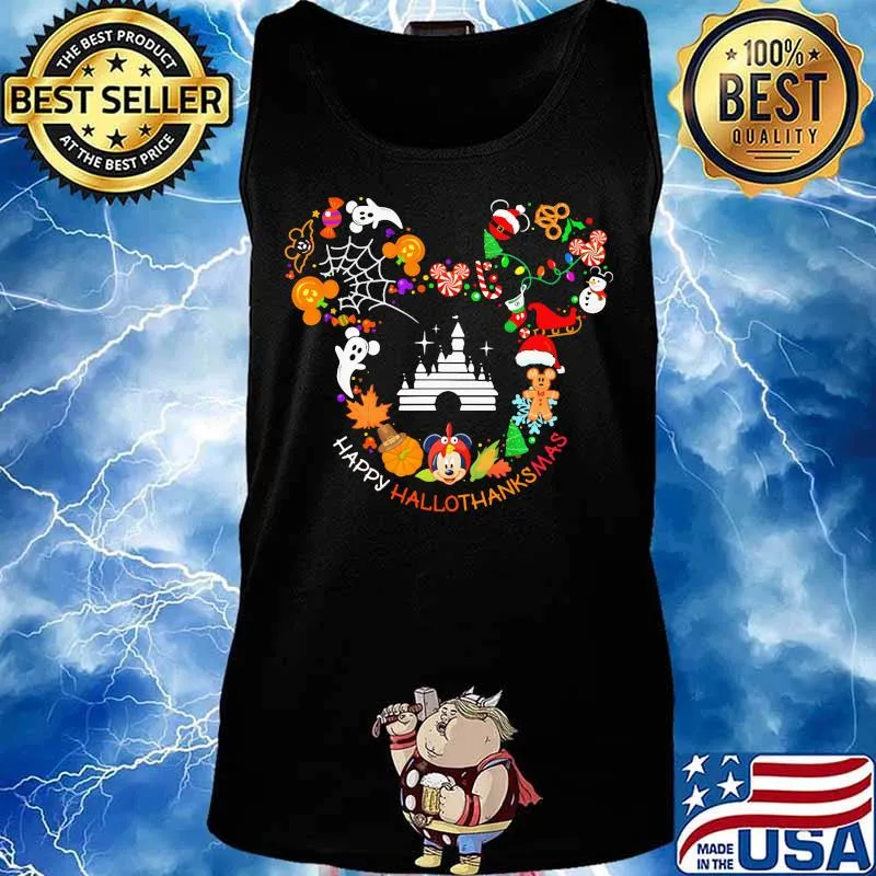 Disney mickey mouse happy hallothanksmas halloween thanksgiving christmas s Tank top