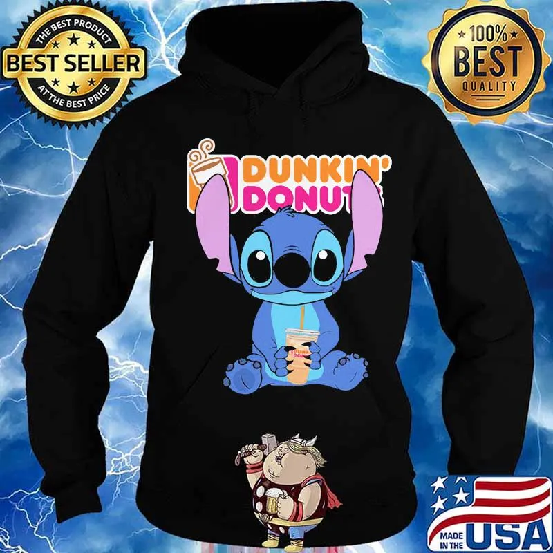 Disney stitch dunkin donuts logo s Hoodie