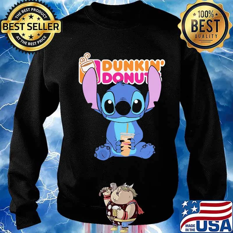 Disney stitch dunkin donuts logo s Sweater