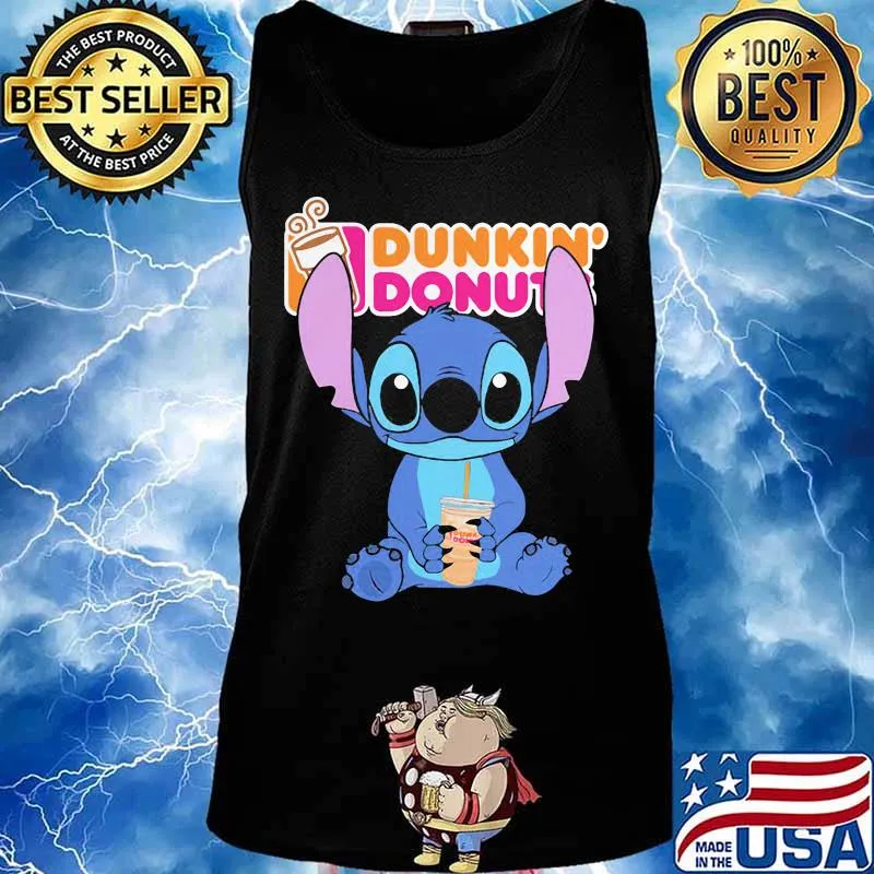 Disney stitch dunkin donuts logo s Tank top